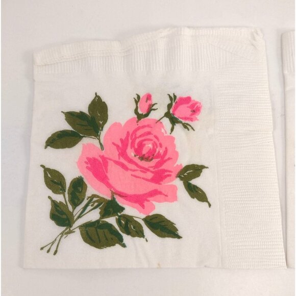 Vintage Hallmark Pink Rose Napkins & Coasters Set Beautiful Floral Flower Garden - Picture 2 of 6